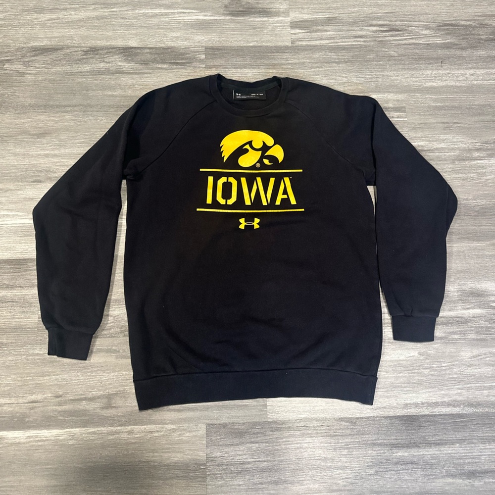 Under Armour Iowa Hawkeye Black Crewneck Sweatshirt Small